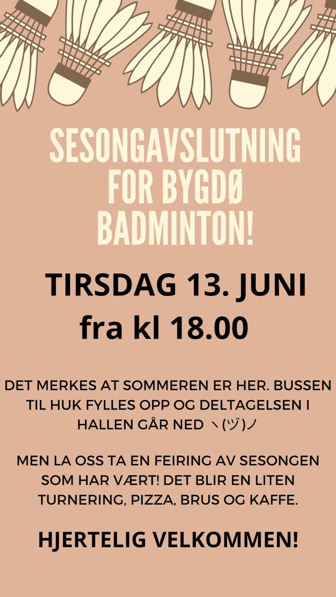 Invitasjon til sesongavslutning!